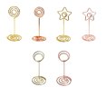 thumbnail image 2 of 10 Pieces Table Number Stand Round Shape Metal Convenient Card Holder Centerpieces Paper Clamp Wedding Decoration Tabletop Decor Star rose gold, 2 of 6