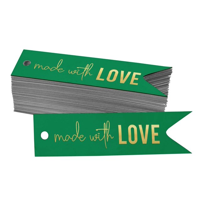 Inkdotpot Real Gold Foil Made With Love Text Tags Favor Hang Paper Tags 100 Pieces