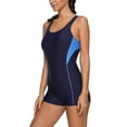 thumbnail image 3 of BeautyIn Women's Boyleg One Piece Swimsuit Racerback Unitard Swimming Suits, 3 of 7