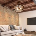 thumbnail image 2 of Costway Semi Flush Mount Ceiling Light 3-Light Industrial Bubble Glass Pendant Lamp, 2 of 10