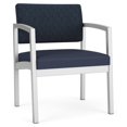 thumbnail image 1 of Lenox Steel Reception Waiting Oversize Guest Chair / Silver Steel / Blue / Blue, 1 of 5