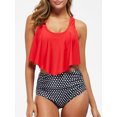thumbnail image 4 of Women Two Pieces Swimsuit Ruffles Print Bikini Set Bathing Suits Swimwear, 4 of 8