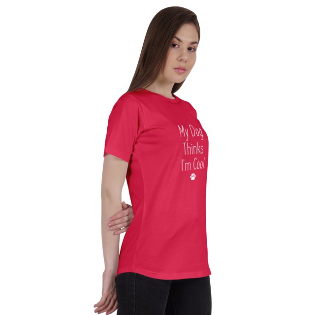 Inkmeso Haut Citation pour Femme Mon Chien Pense Que Je Suis Cool T-Shirt à Imprimé Graphique