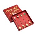 thumbnail image 1 of Stainless Steel Dessert Spoons Forks Tea Spoons Stainless Steel Christmas Spoons 4Pcs C, 1 of 9