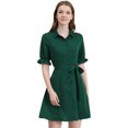 thumbnail image 1 of INSPIRE CHIC Robe-Chemise Décontractée pour Femme à Manches Courtes, Couleur Unie, Boutonnée, 1 of 5