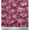 thumbnail image 1 of Soimoi Tissu en Coton Canard Feuilles & Roses Imprimé Floral 1 Yard 42 Pouces de Large, 1 of 3