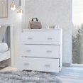 thumbnail image 2 of TUHOME Classic Three Drawer Dresser  Engineered Wood Dressers in  White, 2 of 7