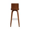 thumbnail image 3 of Armen Living Vienna Tabouret de Bar Moderne Rembourré en Similicuir Brun, 3 of 14