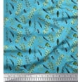 thumbnail image 1 of Soimoi Blue Rayon Fabric Curry & Leaves Decor Fabric Printed BTY 42 Inch Wide, 1 of 3