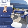 thumbnail image 4 of Gymax 6PCS Patio Conversation Furniture Set Rattan Sectional Sofa Set w/ Navy Cushions, 4 of 5