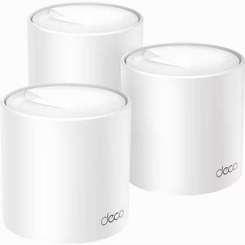 TP-Link Deco X50 (pack de 3) - Système Mesh Wi-Fi 6 AX3000 pour toute la maison - Double bande - Bande ISM 2,40 GHz - Bande UNII 5 GHz - 2 x Antenne (2 x interne) - Vitesse sans fil de 375 Mo/s - 3 x Port large bande