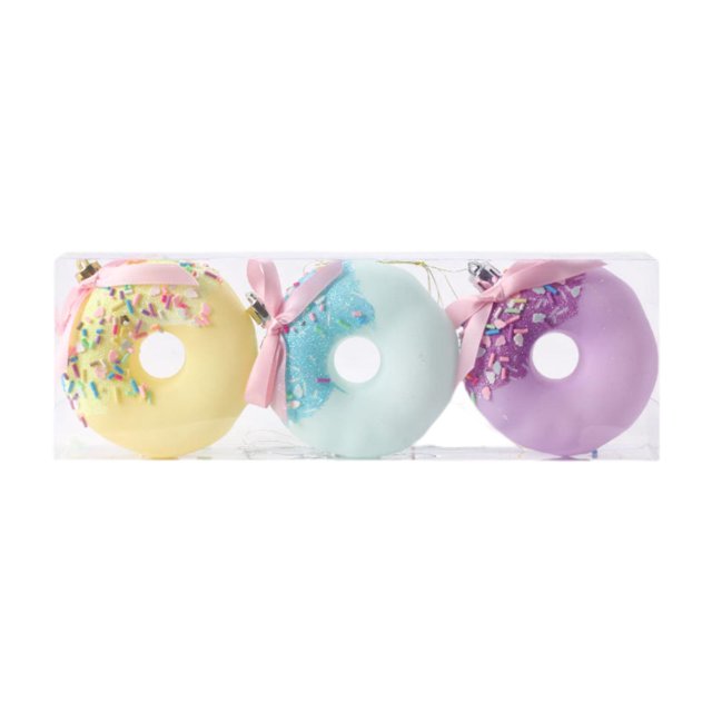 jifeng 1 Box Christmas Tree Hanging Decorations Christmas Ornament Home Decor with Rope Donut 25X8.5X4CM