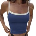 thumbnail image 1 of DPTALR Femme Col Rond Sans Manches Blouse T-Shirt Patchwork Débardeur Ample, 1 of 8