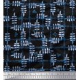 thumbnail image 1 of Soimoi Black Poly Georgette Fabric Leaves & Floral Check Decor Fabric Printed Yard 42 Inch Wide, 1 of 3