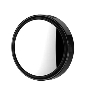 Miroir Pare-Soleil Rond de 2,8 Po / Verre HD Réglable à 360° / Rétroviseur Latéral Universel pour Voitures, Camions et VUS / Cadre en Aluminium / Installation Adhésive Facile