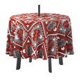 thumbnail image 1 of Vargottam Indoor/OutdoorRoundTablecloth 58 pouces avec trou de parapluie & Zip, imperméable à l'eau TableCloth, TableCovers pour Backyard Table -Red & Gray, 1 of 7