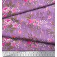 thumbnail image 3 of Soimoi Tissu en Coton Canard Rayé, Feuilles & Roses Imprimé Floral 1 Yard 42 Pouces de Large, 3 of 3