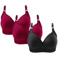 thumbnail image 3 of Birdeem 3Pcs Womans Fashion Plus Size Wire Free Comfortable Push Up Hollow Out Bra Underwear, 3 of 8
