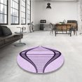 thumbnail image 4 of Ahgly Company Machine Washable Indoor Square Transitional Purple Flower Purple Area Rugs, 4' Square, 4 of 7