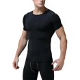 thumbnail image 4 of Birdeem Chemises pour Hommes Chemises d'Été Unies Ajustées Sport Train Manches Courtes Col Rond, 4 of 12