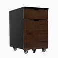 thumbnail image 1 of Desky Wooden Minimal Filing Cabinet - Black / Rustic Pine Softwood, 1 of 10