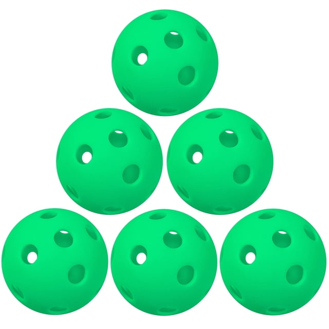 Generic 6-Pack Green Indoor Pickleball Set with 26 Holes, 72mm Diameter, PP Material, Optional Colors Available