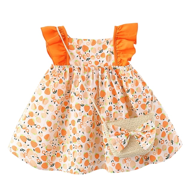 2025 Princesse Florale Plage Vacances Année 12 Robes Formelles Deux Pièces Sac Volants Robe d'Été Robe de Noël Ensemble s Robe Sans Manches Ensemble Robes s