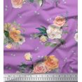 thumbnail image 1 of Soimoi Red Rayon Fabric Asiatic Lily Floral Decor Fabric Printed Yard 56 Inch Wide, 1 of 3