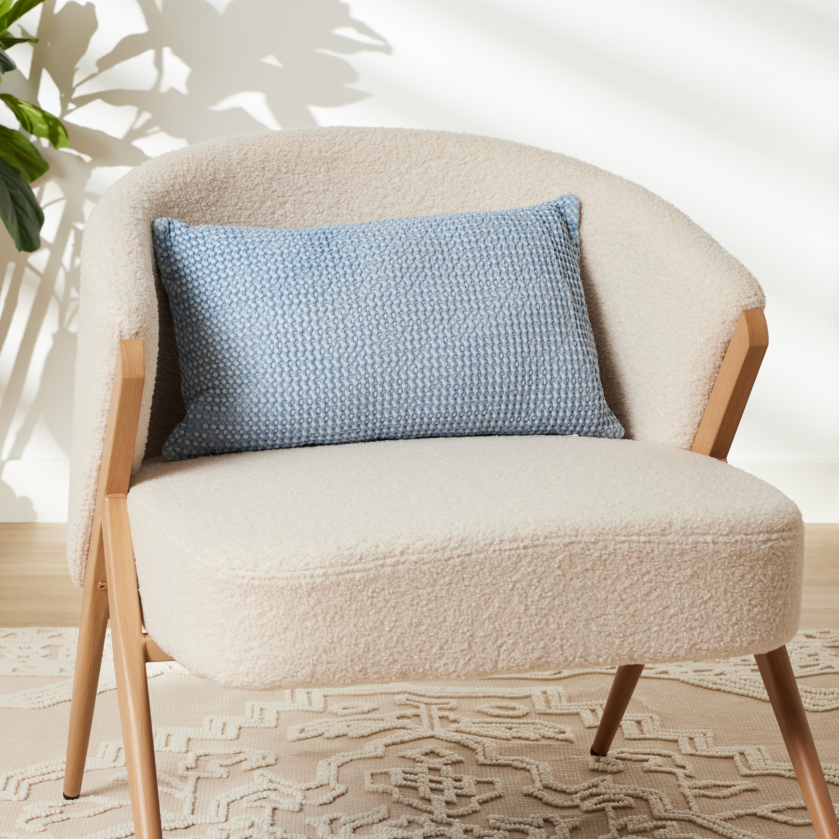 Coussin gaufré Anko bleu