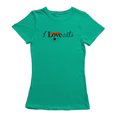 thumbnail image 1 of « Je Déteste les Chats » Citation, T-shirt Vert Kelly pour Femmes avec Graphique de Visage de Chat, 1 of 1