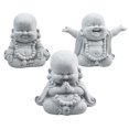 thumbnail image 3 of Fat Smiling Buddha Garden Ornament Sandstone Effect Outdoor Indoor Statue Decor, 3 of 6