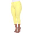 thumbnail image 3 of White Mark Women's Plus Size Super Stretchy Capri Jeans, Mid Waist, 3 of 5
