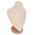 thumbnail image 4 of Necklace Display Holder, Multipurpose Scratch Resistance Wood Stable Base Elegant Jewelry Bust Stand  For Home For Trade Show Beige, 4 of 8