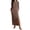 Brown, variant on Elvqul Summer Dress for Women Formal Crewneck Pullover Sleeveless Solid Maxi Dress for Women Black