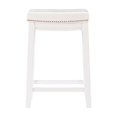 thumbnail image 3 of Linon Claridge Backless Counter Stool White Faux Leather Wood Frame in White, 3 of 13