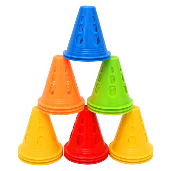 Durable Trumpet Cones for Sports Training Assorted Color 50 Pcs Windproof and Long Lasting Use PE