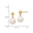 thumbnail image 2 of 14K Yellow Gold Freshwater Cultured Pearl (8-8.5mm) Dangle Earrings, 2 of 4