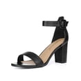 thumbnail image 1 of BLISSFUL STEP Women's Chunky High Heel Ankle Strap Sandals, 1 of 7