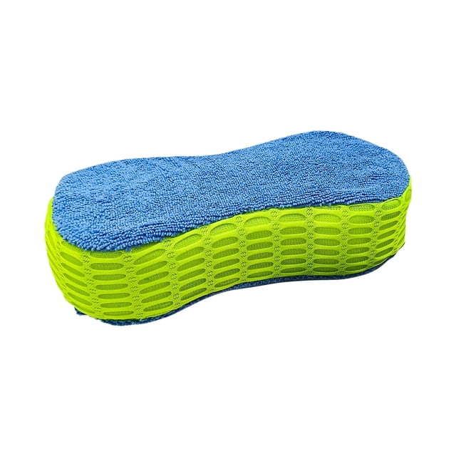 WLOELOEW Vert Haute Densité Forme 8 Éponge Absorbante pour Lavage de Voiture Bloc en Maille Éponge de Nettoyage Double Face pour Automobile Vert