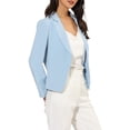 thumbnail image 4 of INSPIRE CHIC Blazer pour Femme à devant Ouvert Veste de Tailleur Courte d'Été pour le Travail Bleu Ciel-Uni m, 4 of 7