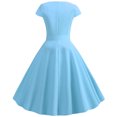 thumbnail image 3 of EGNMCR Robes d'Été Femmes Tendance 2024 Femmes Vintage Manches Courtes 50s Ménagère Décontractée Soirée Fête Bal Robe, 3 of 6
