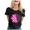 thumbnail image 1 of TSADFHJI Hauts pour Femmes 2TG T-Shirt à Manches Courtes Imprimé pour Femmes Col Rond Haut Blouse L Noir, 1 of 5