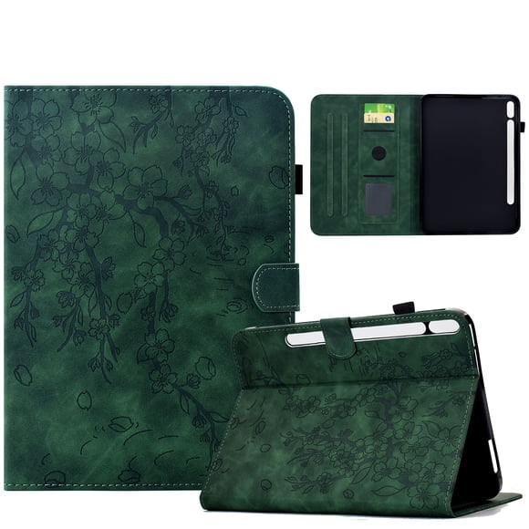 FOXDOCK Étui pour Tablette pour Samsung Galaxy Tab S9 FE avec Fentes pour Cartes, Mise en Veille/réveil Automatique, Fonction Support, Couverture Folio Florale à Protection Complète