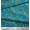 thumbnail image 2 of Soimoi Blue Heavy Satin Fabric Lemon Slice Vegetable Fabric Prints By Yard 54 Inch Wide, 2 of 3