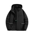 thumbnail image 2 of RXIRUCGD Manteau Veste Mode Ajustée à Capuche à Cordon avec Coutures pour Homme, Noir, Taille : 2TG, 2 of 9