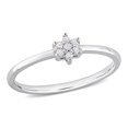 thumbnail image 1 of Miabella Diamond Accent Sterling Silver Floral Promise Ring, 1 of 5