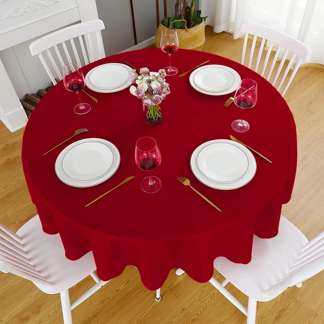 Nappe Ronde de 70 Pouces pour Table à Manger - Tissu Polyester Résistant aux Plis en 9 Couleurs pour la Maison, le Restaurant Ou les Fêtes
