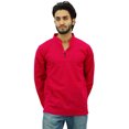 thumbnail image 1 of Atasi Kurta Court à Col Officier pour Homme en Coton Fuchsia Chemise Décontractée-Xx-Grand, 1 of 7