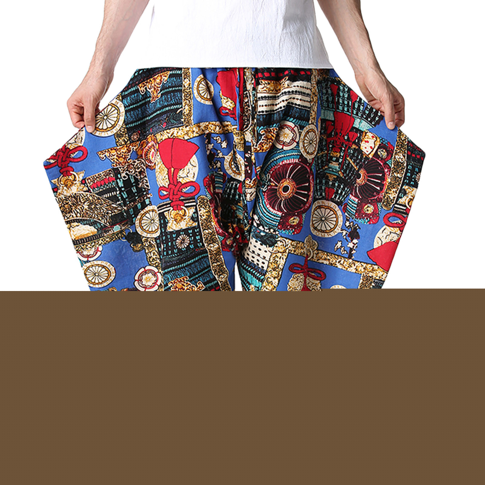 thumbnail image 1 of Birdeem Pantalon Décontracté Mode Rétro Imprimé Taille Mi-Haute pour Hommes, 1 of 9