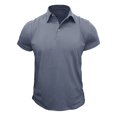 thumbnail image 1 of Chemises Légères pour Hommes Manches Courtes Unies Tendance à Col Rabattu avec Poche (Marine, G), 1 of 4